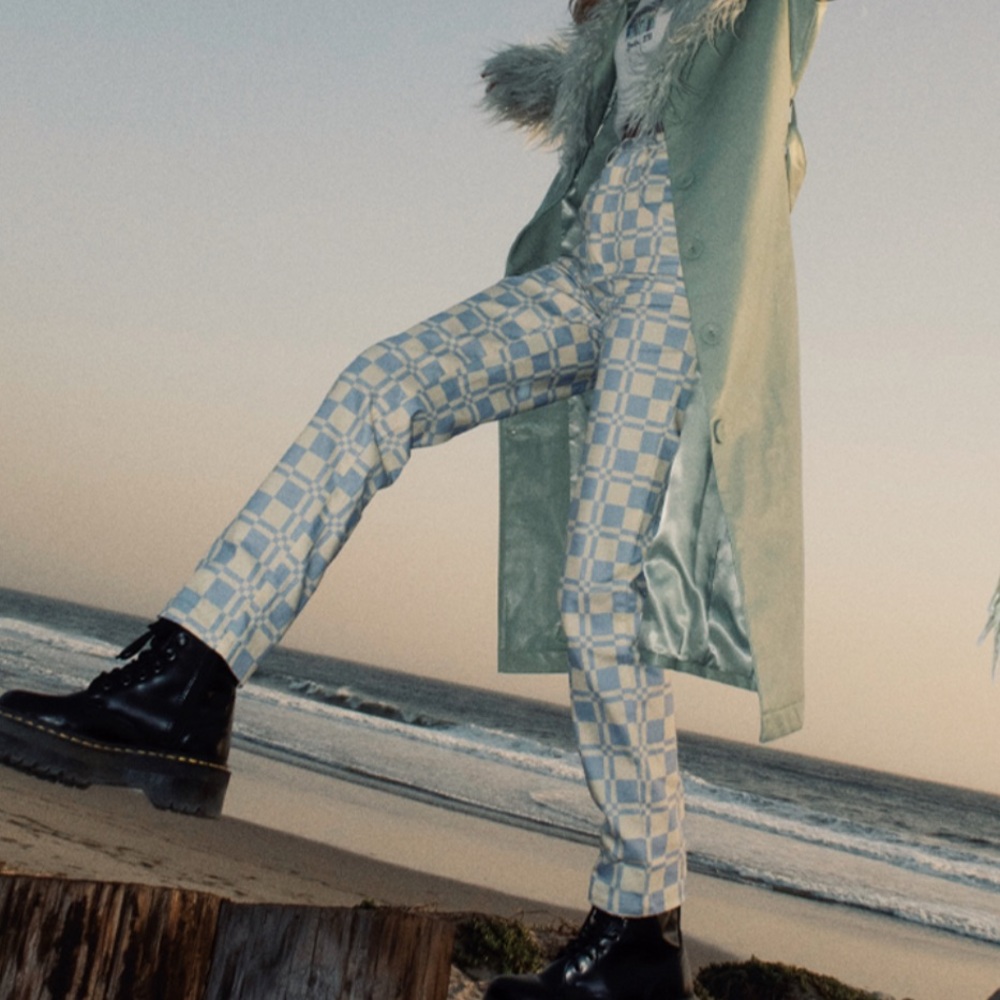Vrg Grl x Brit Harvey Checkered Jeans